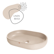 Beige  Concrete Oval Vessel Sink  Bathroom
