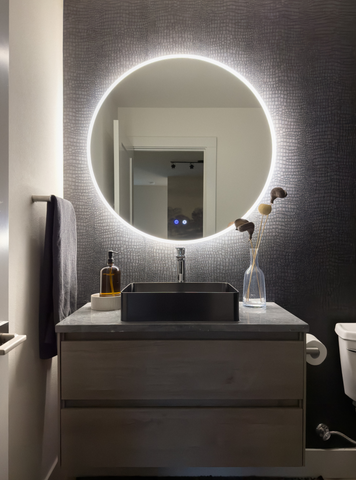 Edge lit bathroom mirror hotsell