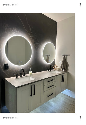 Backlit round clearance bathroom mirror