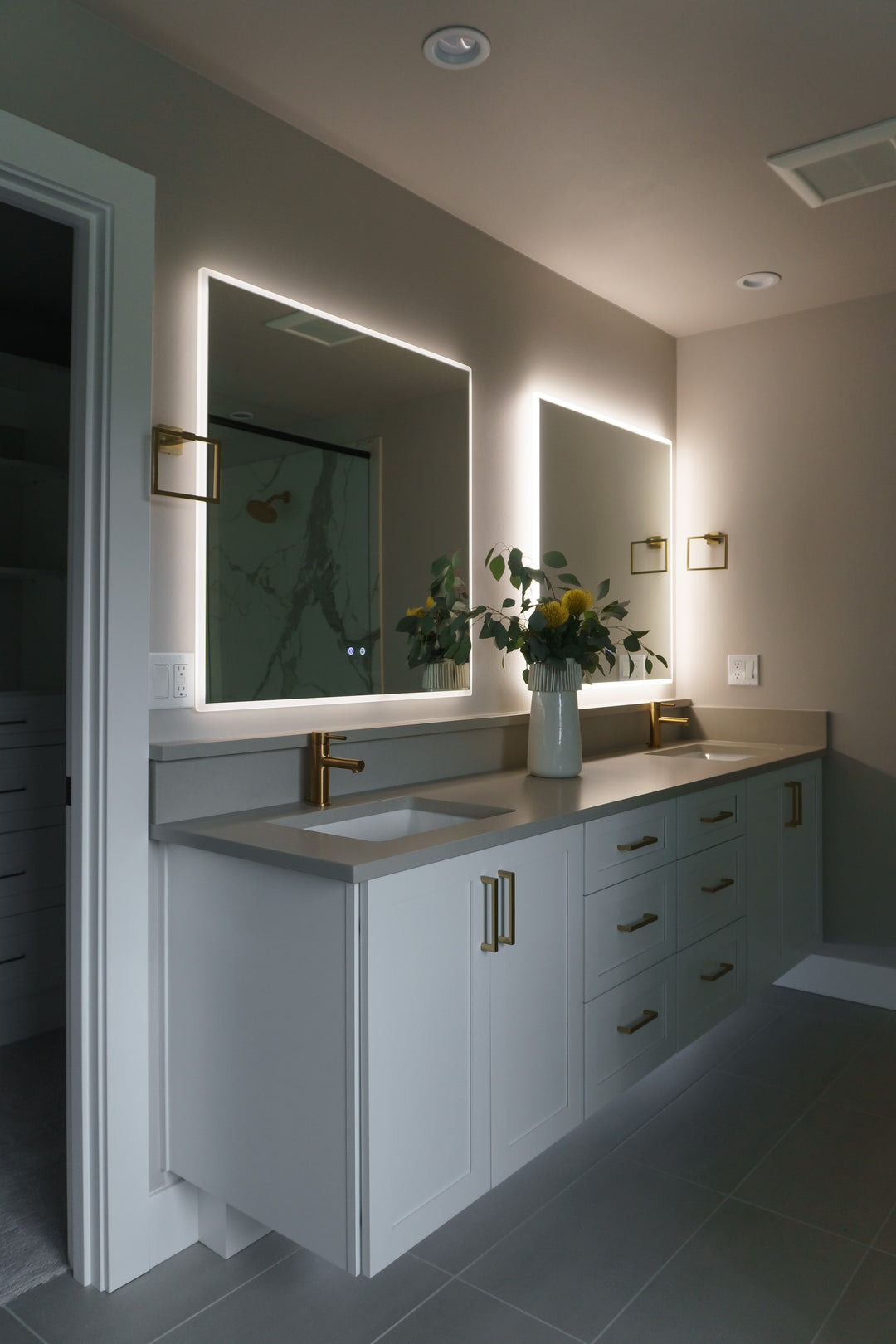 Zeek 36 x36 Backlit LED Square Bathroom Wall Mirror MA3636