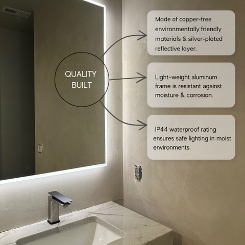 Zeek 60 x36 Backlit LED Rectangular Bathroom Wall Large