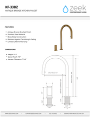 KF-33BZ Bronze Pull-Down Kitchen Faucet