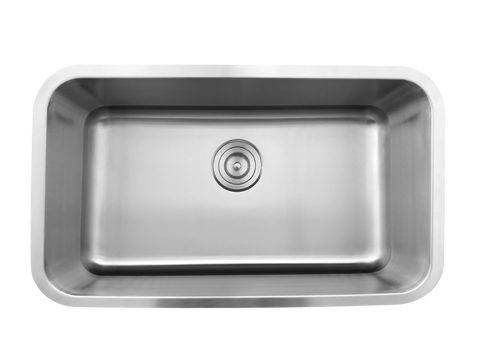 Zeek ZS-3000 30'' Single Bowl Drawn Traditional Undermount / Drop-In Kitchen Sink