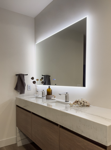 Zeek 60 x36 Backlit LED Rectangular Bathroom Wall Large