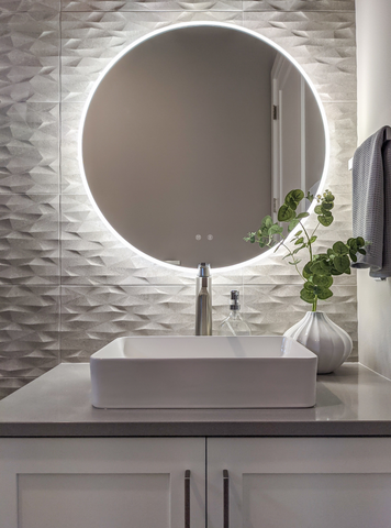 Large LED Round Mirror with Dimmable Lights, Best Solon Mirror with LED Lights, Bright LED, Modern Lighted Mirrors for Bathrooms, Best Quality Bathroom Mirror