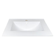Zeek CT-2801 25" x 22" Vitreous China Ceramic Bathroom Vanity Top with Sink  - 1 Faucet Hole
