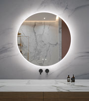 Large LED Round Mirror with Dimmable Lights, Best Solon Mirror with LED Lights, Bright LED, Modern Lighted Mirrors for Bathrooms, Best Quality Bathroom Mirror