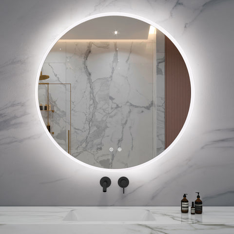 Bright Light LED Round Mirror with Dimmable & Anti-Fog Function, Best LED Makeup Mirror , Quality LED Solon Mirror, Color 4000K / Natural White
