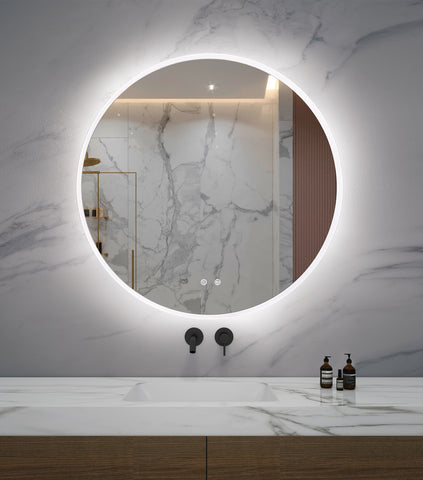 Large LED Round Mirror with Dimmable Lights, Best Solon Mirror with LED Lights, Bright LED, Modern Lighted Mirrors for Bathrooms, Best Quality Bathroom Mirror