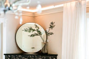 Zeek 31.5" Black Metal Round Wall Mirror, Thin Edge Frame, Deep Set Mirror MB3200