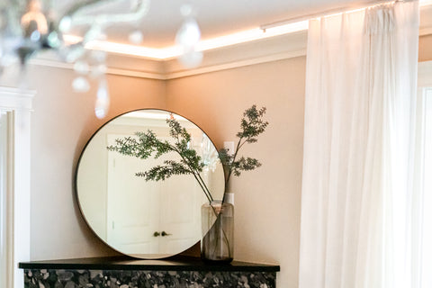 Zeek 31.5" Black Metal Round Wall Mirror, Thin Edge Frame, Deep Set Mirror MB3200