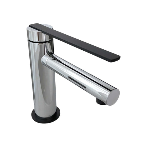 Zeek LED Chrome Single Handle Faucet with Matte Black Handle Spout F-BC92