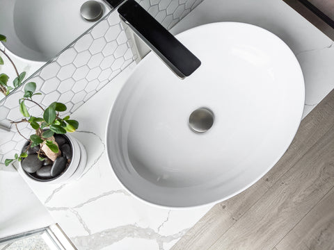 Zeek ZC215 20'' Oval Vessel Ceramic Bathroom Sink