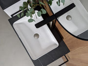 Zeek ZC214 Rectangle Vessel Ceramic Bathroom Sink