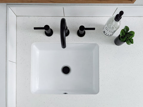 Zeek ZP-2015 Flat Bottom Large Rectangular U/M Bathroom Sink