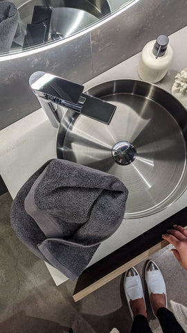 Zeek 14” Gunmetal Black Round Vessel Bathroom Sink Stainless Steel PVD Nano Tech Coating ZN-B144