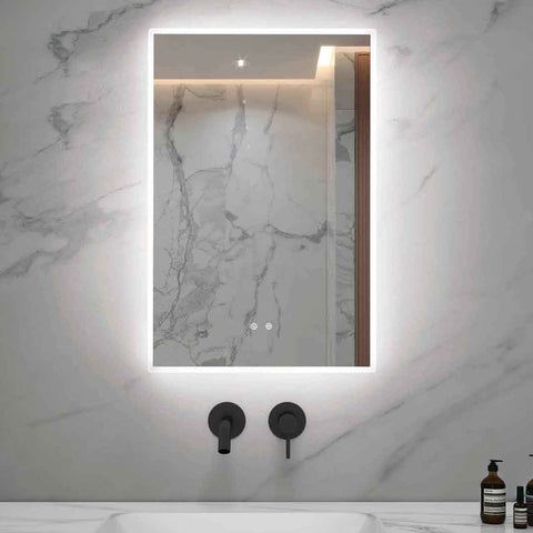 Bright Light LED Rectangle Mirror with Dimmable & Anti-Fog Function, Best LED Makeup Mirror , Quality LED Solon Mirror, Color 4000K / Natural White