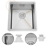 17 inch wide workstation sink