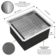 17"  wide kitchen sink