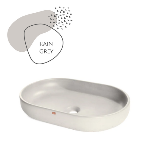 Light Grey  Concrete Oval Vessel Sink  Bathroom