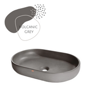 Grey Concrete Oval Vessel Sink  Bathroom