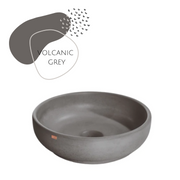 round concrete vessel sink grey