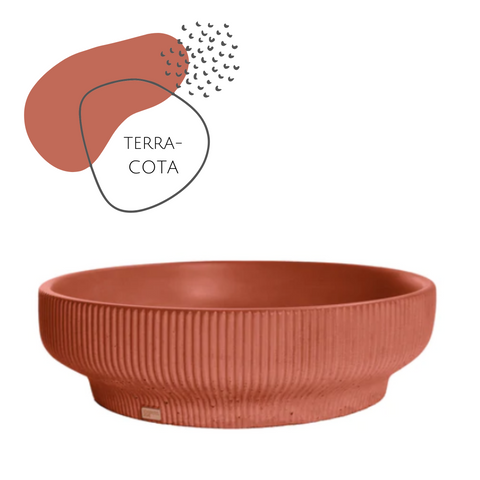 Red Custom Concrete Round Vessel Sink Bathroom