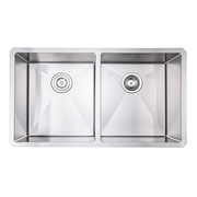 Zeek 32" Small Radius Undermount / Drop-In Double Bowl Kitchen Sink ZH-5050