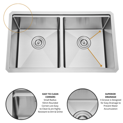 Zeek 32x19 Inch Undermount / Drop-In Double Bowl Workstation Kitchen S Zeek 32x19 Inch Undermount / Drop-In Double Bowl Workstation Kitchen S