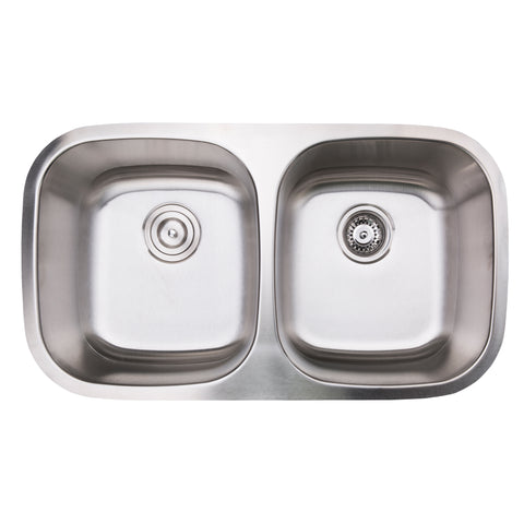 Zeek ZS-5500 Double Bowl Traditional Undermount / Drop-In Kitchen Sink