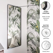 Zeek 60"x22" Black Metal Rectangular Wall Mirror, Thin Edge Full Length, Deep Set Mirror MB6022