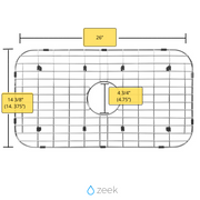 Zeek Kitchen Sink Bottom Grid Sink Protector Stainless Steel 26”x14.3” ZG-C2614