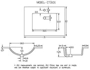 Zeek CT-3101 31" x 22" Vitreous China Ceramic Bathroom Vanity Top with Sink  - 1 Faucet Hole