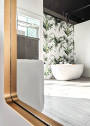 Zeek 60"x22" Gold Metal Rectangular Wall Mirror, Thin Edge Full Length, Deep Set Mirror MG6022
