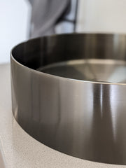 Zeek 14” Gunmetal Black Round Vessel Bathroom Sink Stainless Steel PVD Nano Tech Coating ZN-B144