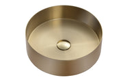 Zeek 14” Round Nano Tech Vessel Sink Stainless Steel Brushed Gold ZN-G144