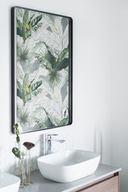 Zeek 24"x36" Black Metal Rectangular Wall Mirror, Thin Edge Frame, Deep Set Mirror MB3624
