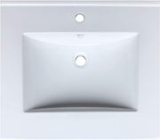 Zeek CT-2801 25" x 22" Vitreous China Ceramic Bathroom Vanity Top with Sink  - 1 Faucet Hole
