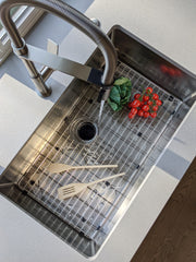 Zeek 30" Small Radius Undermount / Drop-In Single Bowl Kitchen Sink ZH-SB30