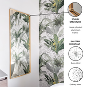 Zeek 60"x22" Gold Metal Rectangular Wall Mirror, Thin Edge Full Length, Deep Set Mirror MG6022
