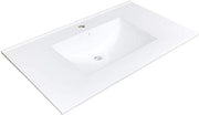 Zeek CT-3701 37" x 22" Vitreous China Ceramic Bathroom Vanity Top with Sink  - 1 Faucet Hole