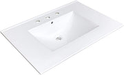 Zeek CT-3108 31" x 22" Vitreous China Ceramic Bathroom Vanity Top with Sink  - 3 Faucet Hole