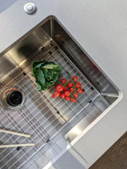Zeek 30" Small Radius Undermount / Drop-In Single Bowl Kitchen Sink ZH-SB30