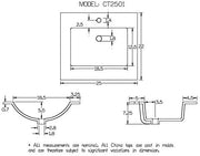 Zeek CT-2801 25" x 22" Vitreous China Ceramic Bathroom Vanity Top with Sink  - 1 Faucet Hole