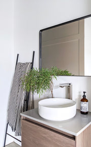 Zeek 24"x36" Black Metal Rectangular Wall Mirror, Thin Edge Frame, Deep Set Mirror MB3624