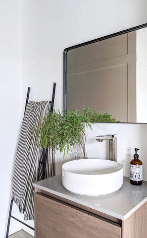 Zeek 24"x36" Black Metal Rectangular Wall Mirror, Thin Edge Frame, Deep Set Mirror MB3624