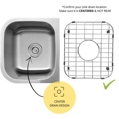 Zeek Kitchen Sink Bottom Grids Sink Protector Stainless Steel 11.6”x13.1” ZG-C1311