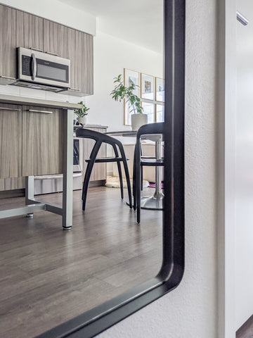Zeek 60"x22" Black Metal Rectangular Wall Mirror, Thin Edge Full Length, Deep Set Mirror MB6022