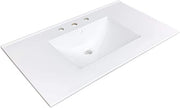 Zeek CT-3708 37" x 22" Vitreous China Ceramic Bathroom Vanity Top with Sink  - 3 Faucet Hole