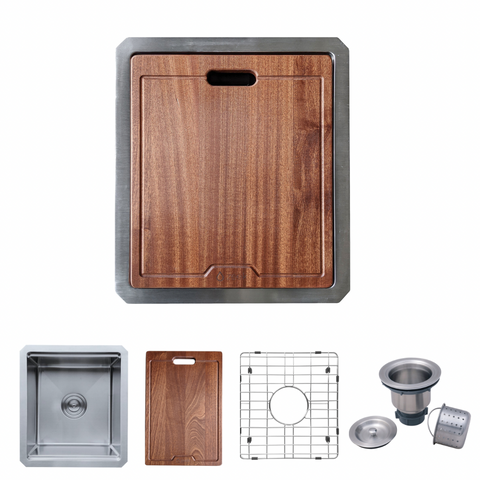 Zeek 15 x 17 Inch Undermount / Drop-In Workstation Sink for